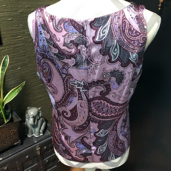 VIEN LADIES PAISLEY LAVENDER SLEEVELESS TOP PREOWNED SIZE L GREAT CONDITION - Picture 2 of 5
